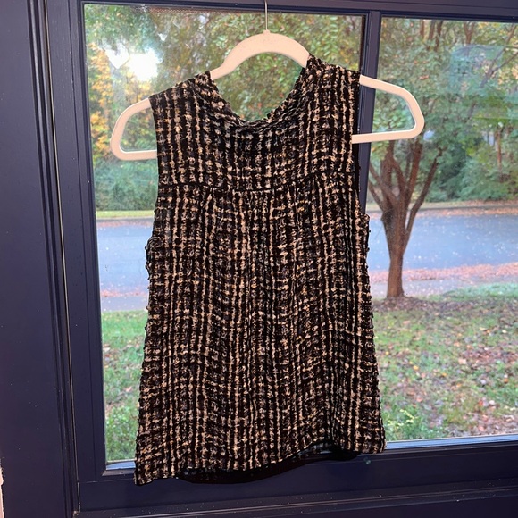 J. Crew Textured Swiss Dot Print Mock Cowl Silk Blend Top Size 2 - Picture 1 of 8